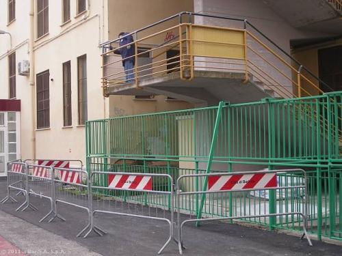 Particolare dei lavori di adeguamento della scala di emergenza